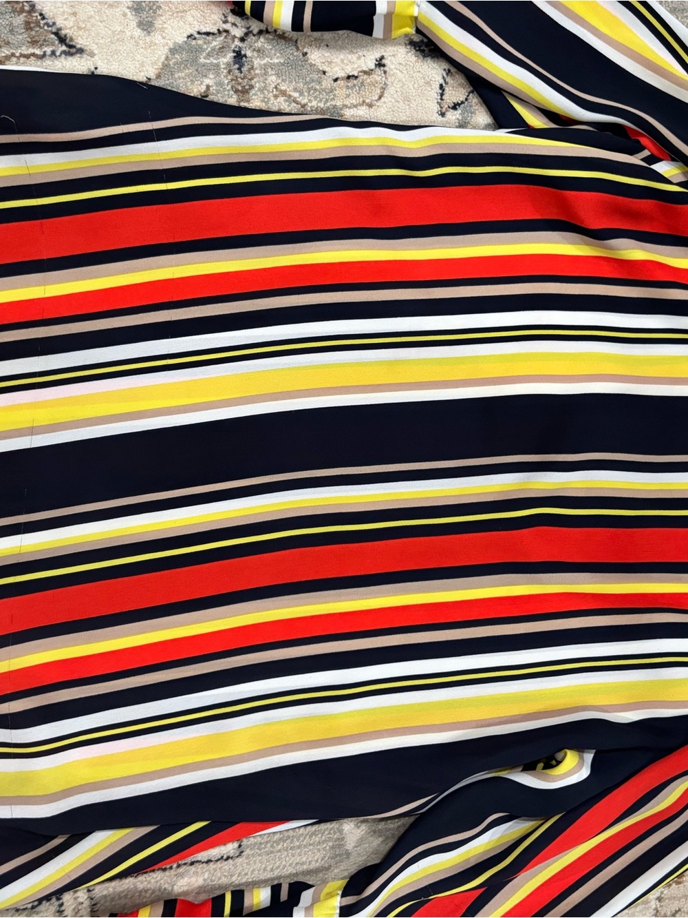 Anthropologie Striped Button-Down Shirt in Navy, Red, Yellow & White